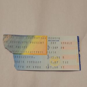 Vintage Concert Ticket Stub